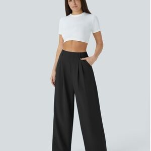 Halara Breezeful™ High Waisted Wide Leg Trousers in Black Size Large NWT